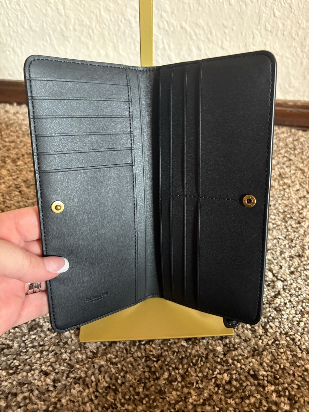 Coach Black Leather Slim Essential Wallet- Long - Picture 4 of 8